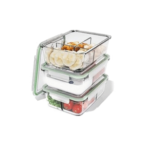 Classbach® Boîtes repas en verre à 3 compartiments
